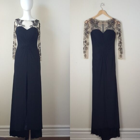 Coya Collection Maxi Front Slit Beaded Leaves - Picture 1 of 13